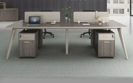 4 seater wokrstation desk glossy