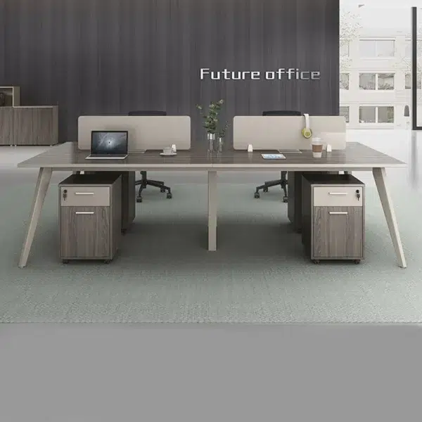 4 seater wokrstation desk glossy