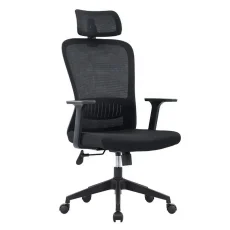 Ergonomic revolving office chair with headrest, armrest and hight adjustable.