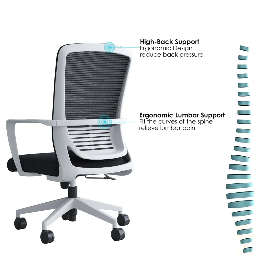 Executive office chair with high back support