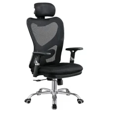 ergonomic office chair with headrest, arm and height adjustable.