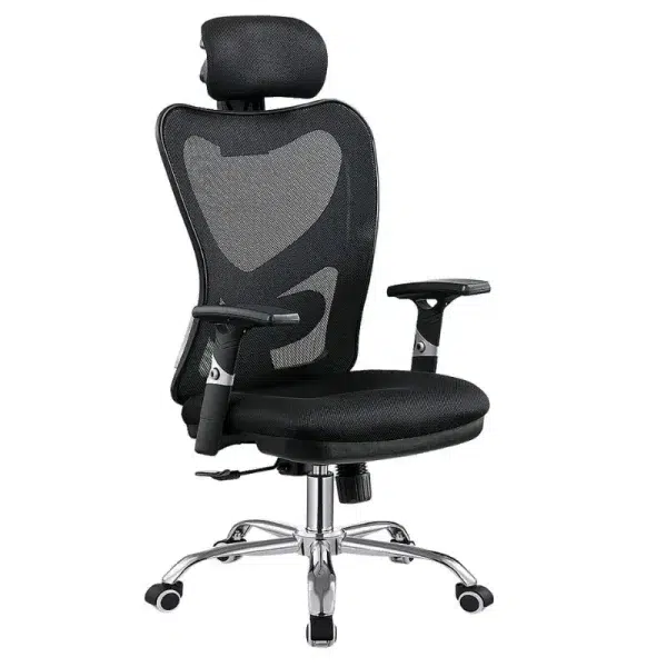 ergonomic office chair with headrest, arm and height adjustable.