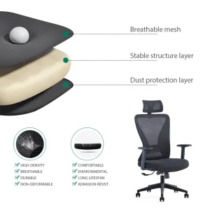 Office workstation chair fabric details