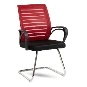 Ergonomic Red Mesh Visitor Chair