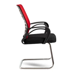 Ergonomic Red Mesh Visitor Chair